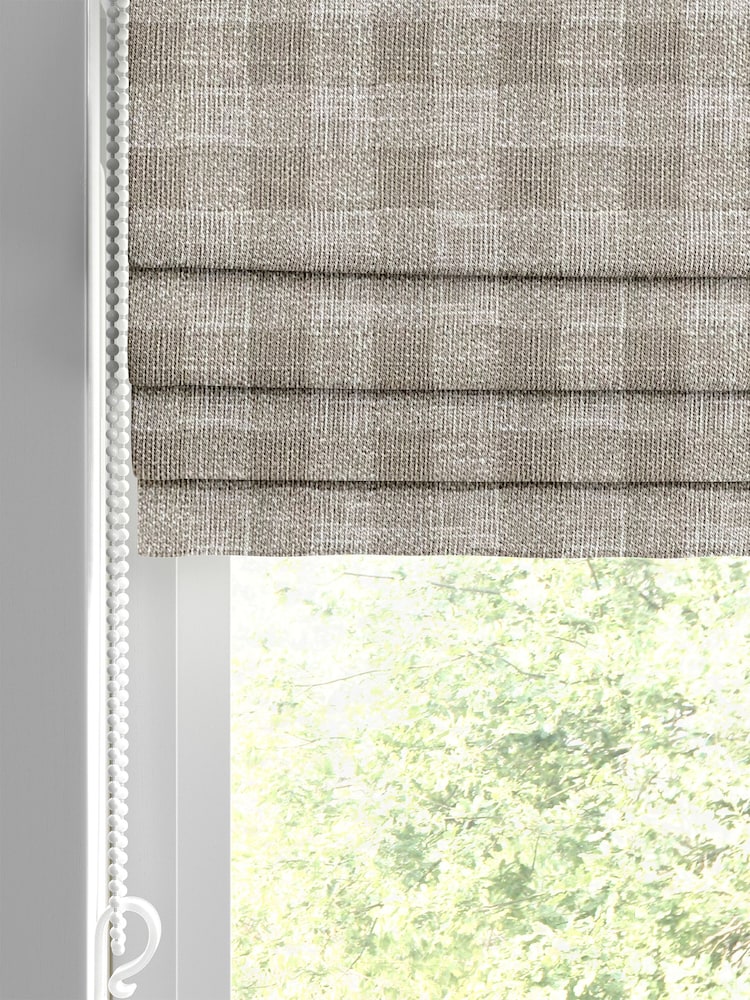 Laura Ashley Brown Gingham Made To Measure Roman Blinds - Image 2 of 6