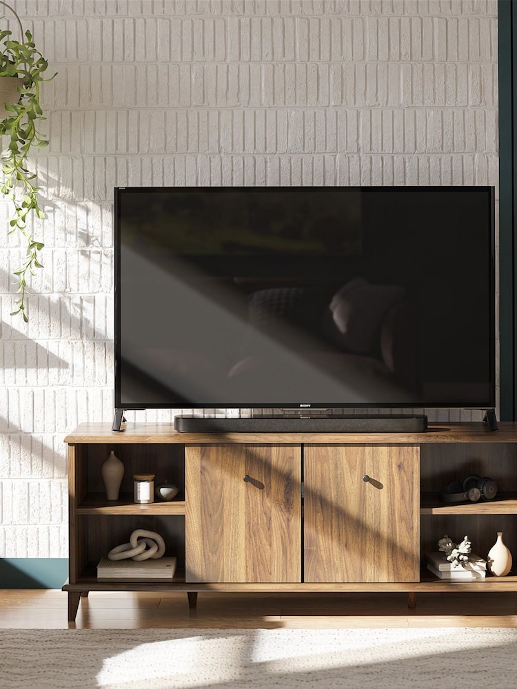Dorel Home Walnut Brown Europe Farnsworth TV Stand 55in - Image 1 of 4