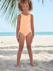 Fluro Orange Textured Swimsuit (3-16yrs) - Image 2 of 5