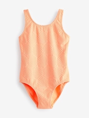 Fluro Orange Textured Swimsuit (3-16yrs) - Image 4 of 5