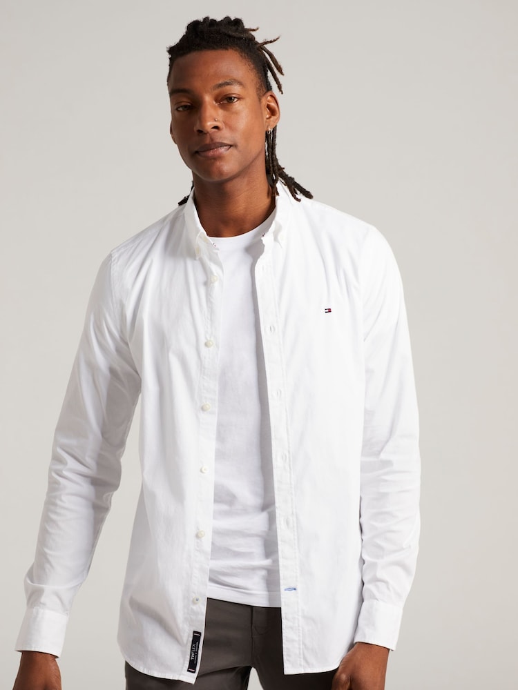 Tommy Hilfiger White Regular Fit Poplin Shirt - Image 1 of 8