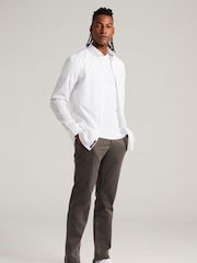 Tommy Hilfiger White Regular Fit Poplin Shirt - Image 3 of 8