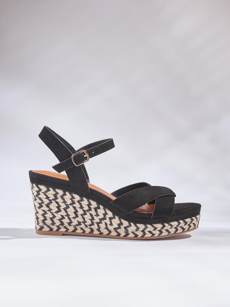 Black Regular/Wide Fit Forever Comfort® Open Toe Wedges - Image 2 of 5