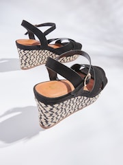 Black Regular/Wide Fit Forever Comfort® Open Toe Wedges - Image 4 of 5