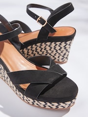 Black Regular/Wide Fit Forever Comfort® Open Toe Wedges - Image 5 of 5