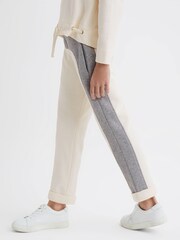 Reiss Pale Pink/Grey Marl Orla 4-9 yrs Colourblock Joggers - Image 3 of 7