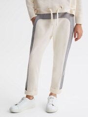 Reiss Pale Pink/Grey Marl Orla 4-9 yrs Colourblock Joggers - Image 4 of 7