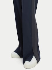 Jigsaw Blue Crepe Split Hem Joggers - Image 4 of 4