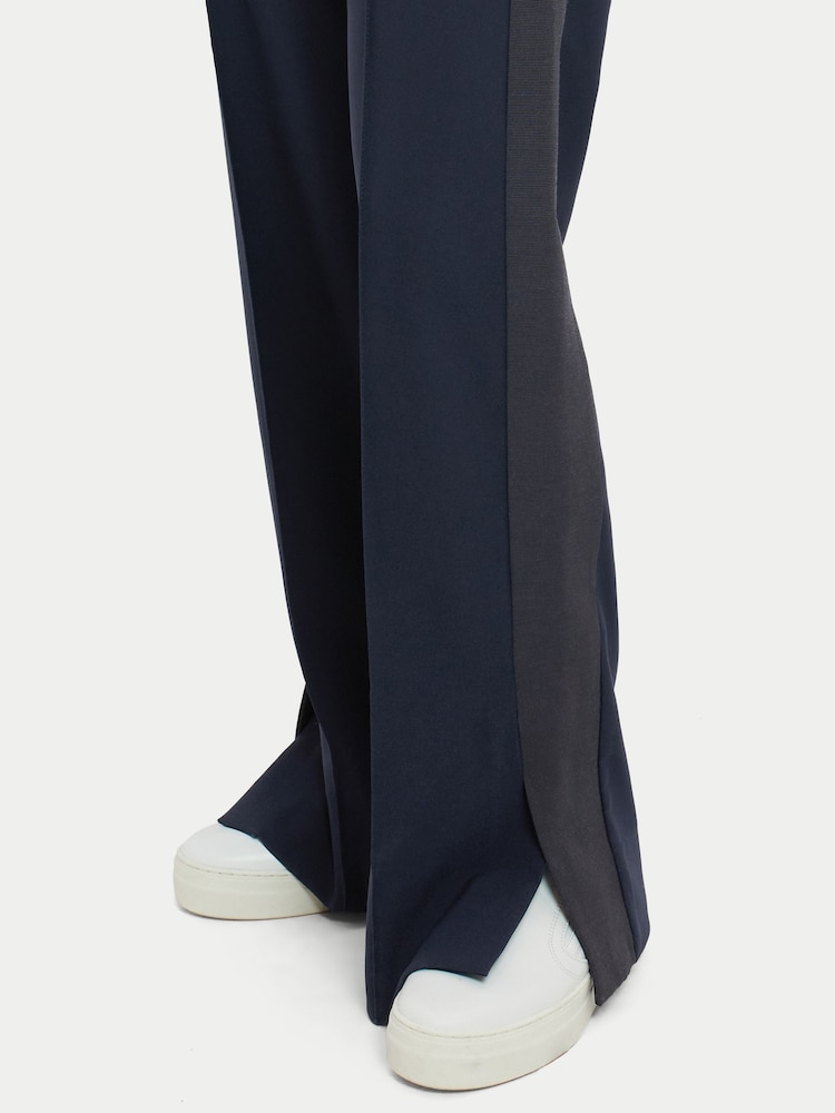 Jigsaw Blue Crepe Split Hem Joggers - Image 4 of 4