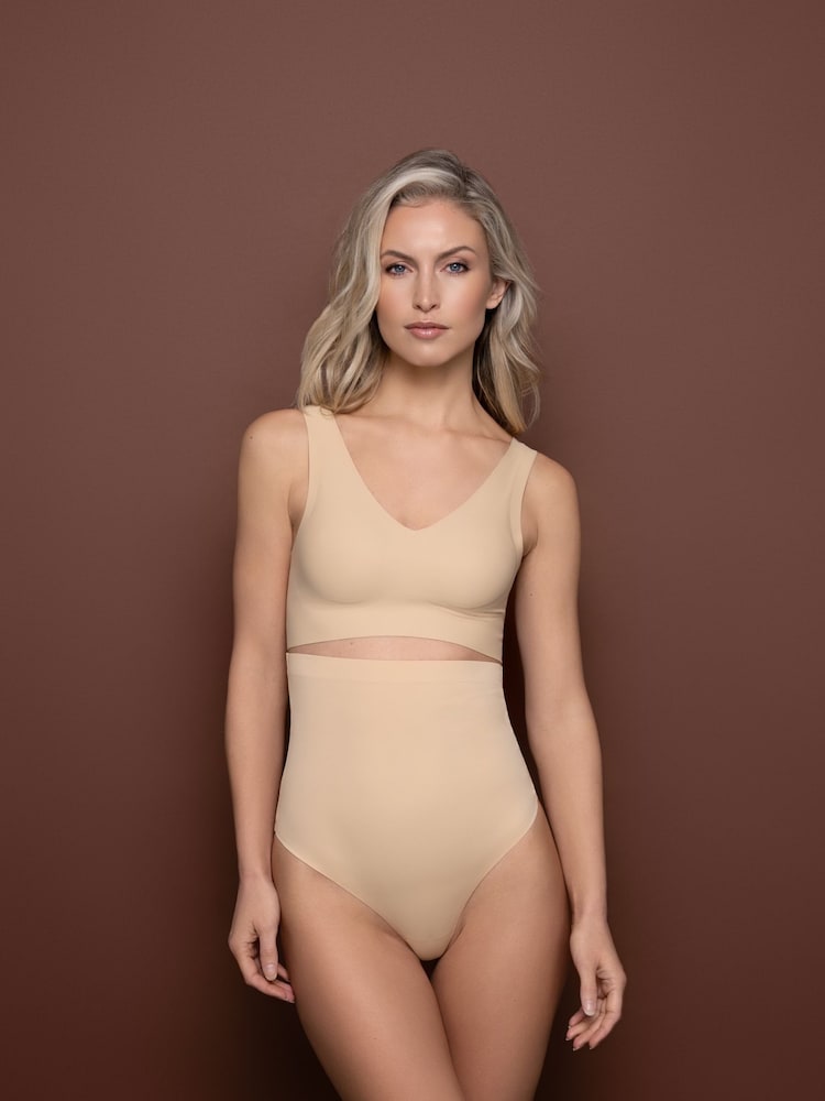 Nude - Chilpă tanga cu talie înaltă Bye Bra Negru invizibili - Image 1 of 5