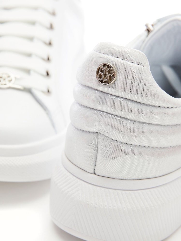 Moda In Pelle Chunky Sole Trainers With Side Zip - Image 4 of 4