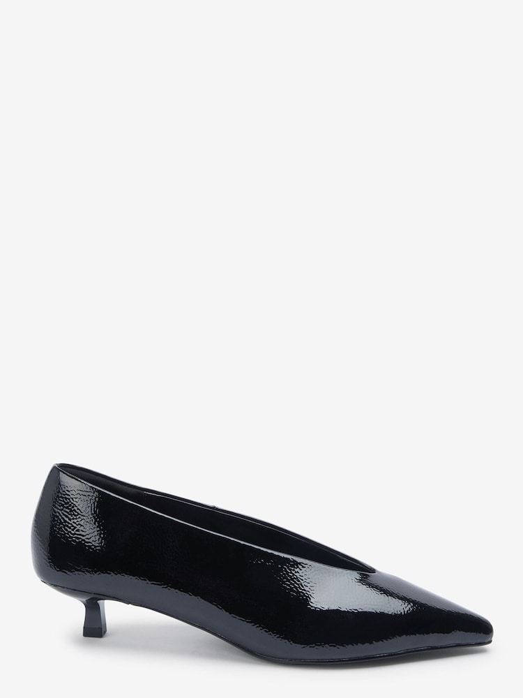 Black Forever Comfort® High Cut Kitten Heel Court Shoes - Image 2 of 5