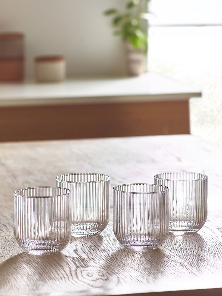 Clear Hollis Set of 4 Short Tumbler Glasses - Image 3 of 4