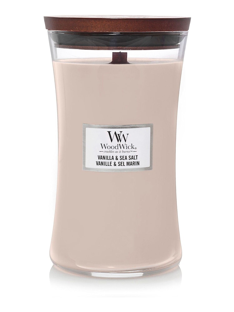 Woodwick Cream Large Hourglass Sea Salt Candle - Image 2 of 2