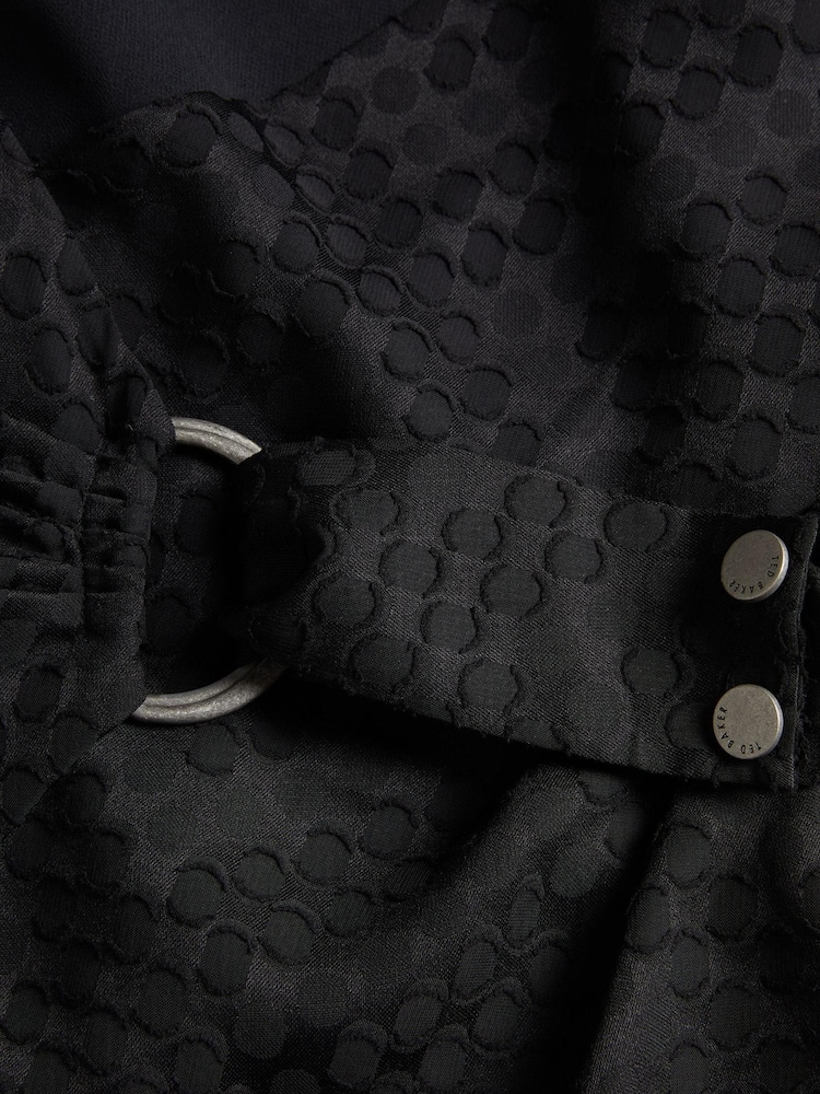Ted Baker Lazare D-Ring Detail Black Wrap Top - Image 4 of 4