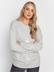 Grau - Long Tall Sally Jacquard-Pullover mit Sternmuster - Bild 4 von 4