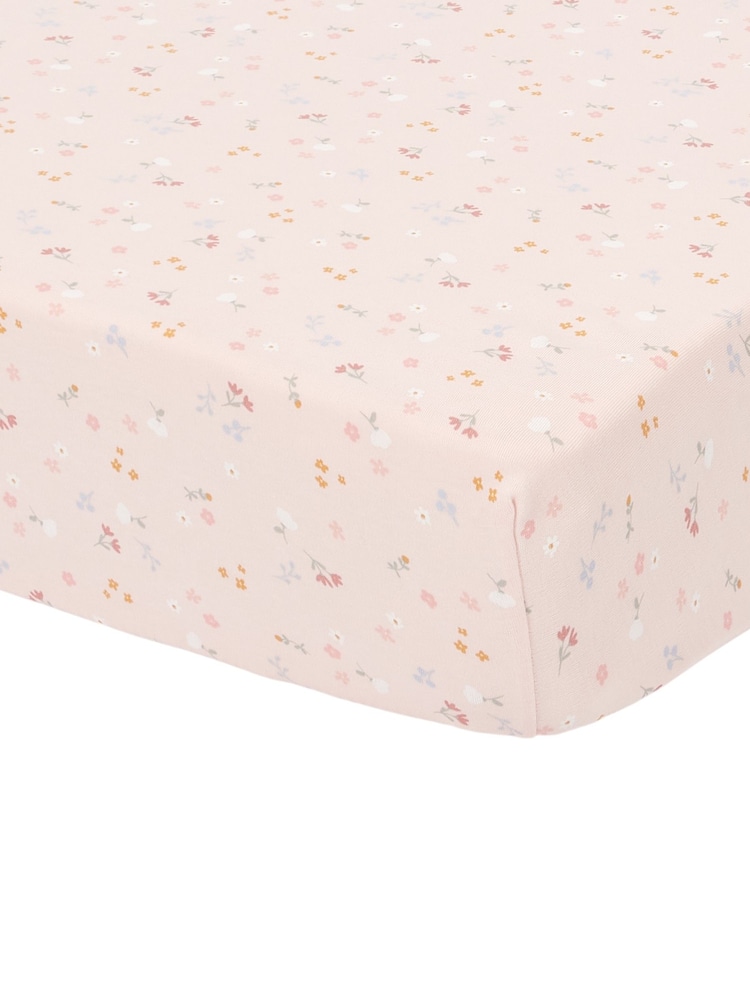 Little Dutch Pink Little Pink Flowers Fitted Bassinet Sheet - Image 2 of 2