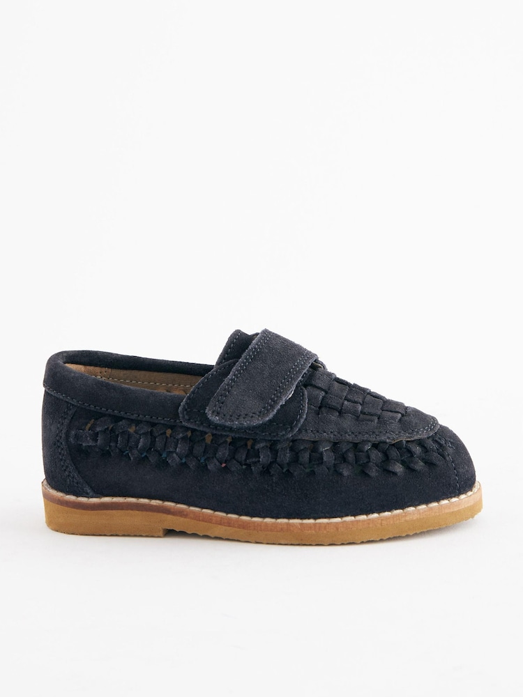 Marineblau/blau - Leder-Loafer in gewebter Optik - Bild 2 von 6 Marineblau/blau - Leder-Loafer in gewebter Optik - Bild 2 von 6