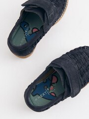 Marineblau/blau - Leder-Loafer in gewebter Optik - Bild 3 von 6