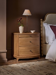 Mid Natural Madeline Solid Mango Wood 2 Drawer Wide Bedside Table - Image 2 of 9