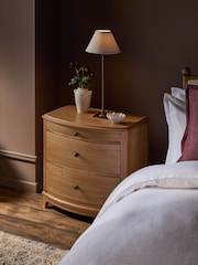 Mid Natural Madeline Solid Mango Wood 2 Drawer Wide Bedside Table - Image 3 of 9