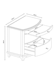 Mid Natural Madeline Solid Mango Wood 2 Drawer Wide Bedside Table - Image 4 of 9