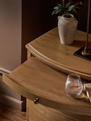 Mid Natural Madeline Solid Mango Wood 2 Drawer Wide Bedside Table - Image 5 of 9