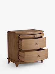 Mid Natural Madeline Solid Mango Wood 2 Drawer Wide Bedside Table - Image 8 of 9