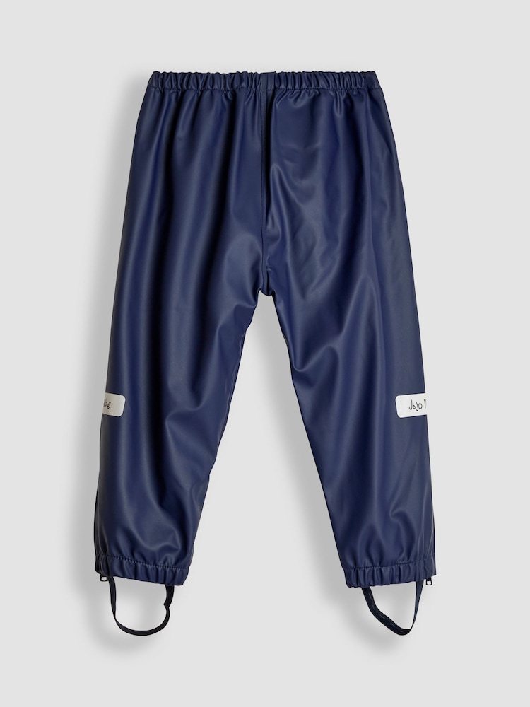 JoJo Maman Bébé Navy Blue Pack-Away Waterproof Trousers - Image 3 of 4