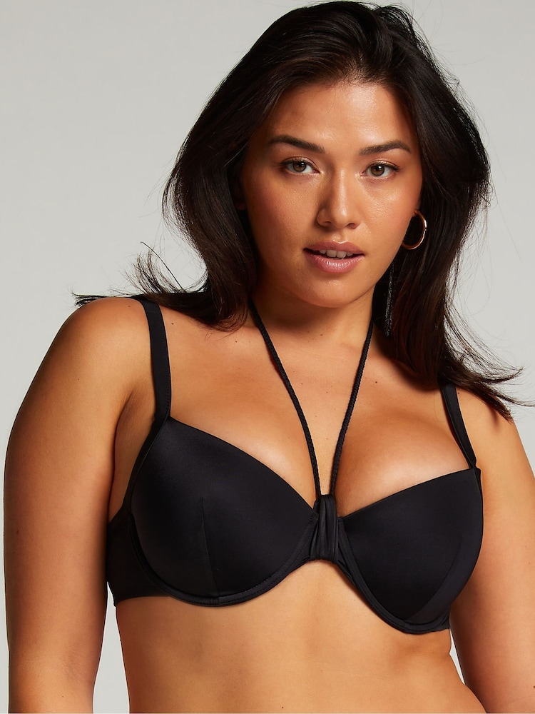 Hunkemöller Black Luxe Padded Bikini Top - Image 1 of 5
