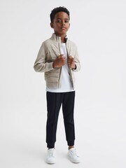 Reiss Stone Flintoff 3-9 yrs Funnel Neck Quilted Hybrid Jacket - Image 3 of 6
