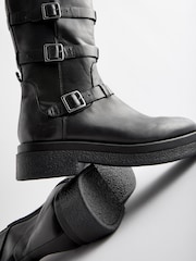 Black Forever Comfort® Buckle Detail Biker Boots - Image 4 of 5