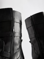 Black Forever Comfort® Buckle Detail Biker Boots - Image 5 of 5