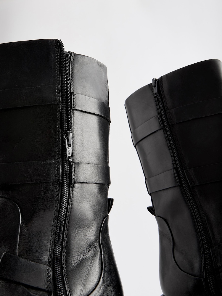 Black Forever Comfort® Buckle Detail Biker Boots - Image 5 of 5
