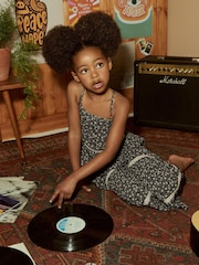BLACK AND WHITE FLORAL Playsuit (3-16yrs) - Image 1 of 4