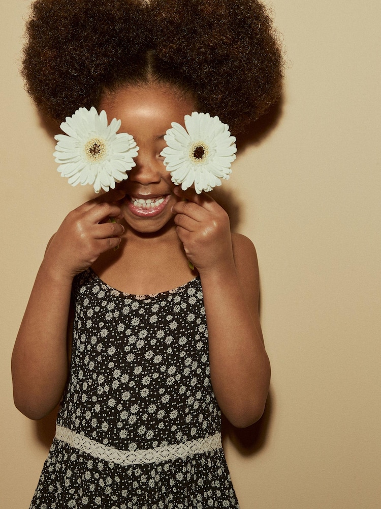 BLACK AND WHITE FLORAL Playsuit (3-16yrs) - Image 2 of 4