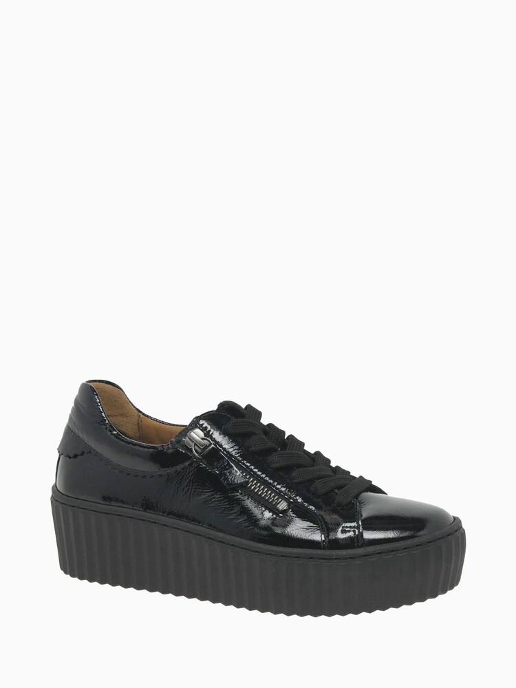 Gabor Dolly Patent Casual Black Trainers - Image 2 of 5 Gabor Dolly Patent Casual Black Trainers - Image 2 of 5