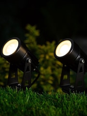 SolarCentre Black Set of 2 Atlas Solar Spotlights - Image 1 of 2