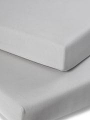 Clair De Lune Grey Travel 100% Cotton Fitted Sheet - Image 2 of 3