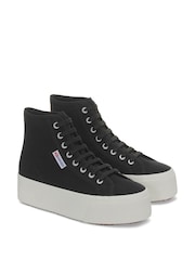 Superga 2708 Hi Top Black Trainers - Image 2 of 5