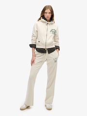 Superdry Cream Athletic Essentials Low Rise Flare Joggers - Image 1 of 5