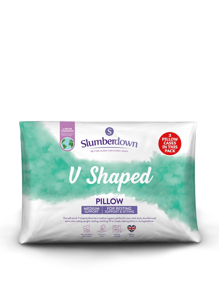 Slumberdown V Shaped White Pillow - Image 4 of 4