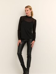 Kaffe Floc Turtleneck Black Top - Image 3 of 6
