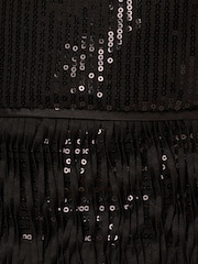 Aidan by Adrianna Papell Sequin Fringe Cocktail Black Dress - Image 8 of 8