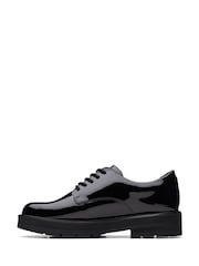 Clarks Black Patent Multi Fit Leather Prague Lace Shoes - Image 2 of 7