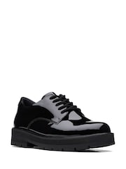 Clarks Black Patent Multi Fit Leather Prague Lace Shoes - Image 3 of 7