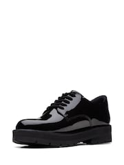 Clarks Black Patent Multi Fit Leather Prague Lace Shoes - Image 4 of 7