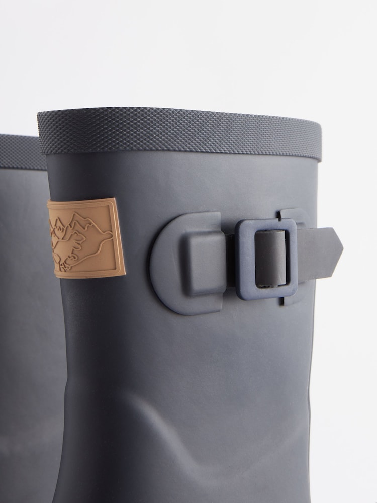 Marineblau - Gummistiefel mit kariertem Futter und Schnallenriemen - Bild 6 von 6 Marineblau - Gummistiefel mit kariertem Futter und Schnallenriemen - Bild 6 von 6