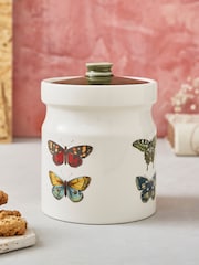 Portmeirion White Botanic Garden Harmony Canister 18cm - Image 1 of 3