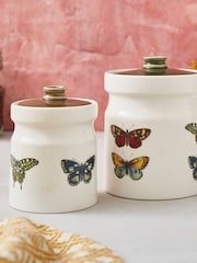 Portmeirion White Botanic Garden Harmony Canister 18cm - Image 2 of 3
